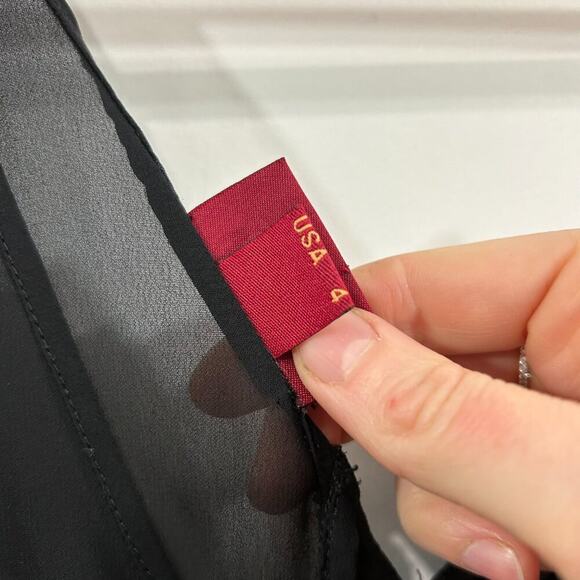 Vintage Y2K ICE Neutral Black Sheer Beaded Flowy Boho Long Tunic Top Blouse 4 - Picture 8 of 9